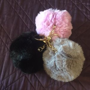 3 pack of pom pom keychains